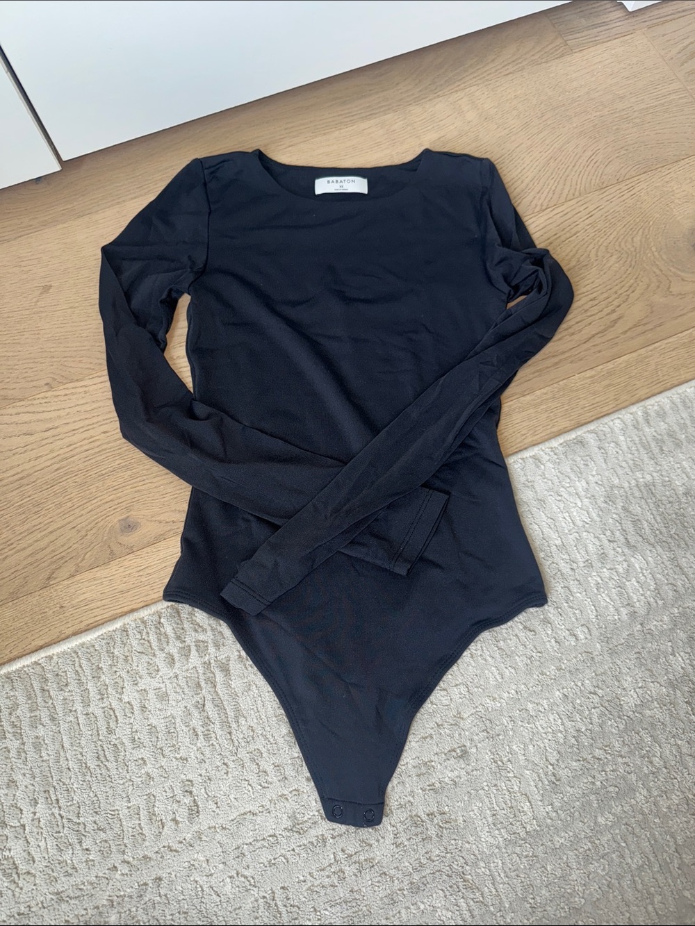 Babaton Black Long-Sleeve Bodysuit
